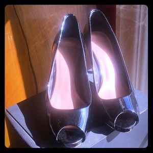 Sexy Patent Leather Peep Toe Pumps Size 8.5
